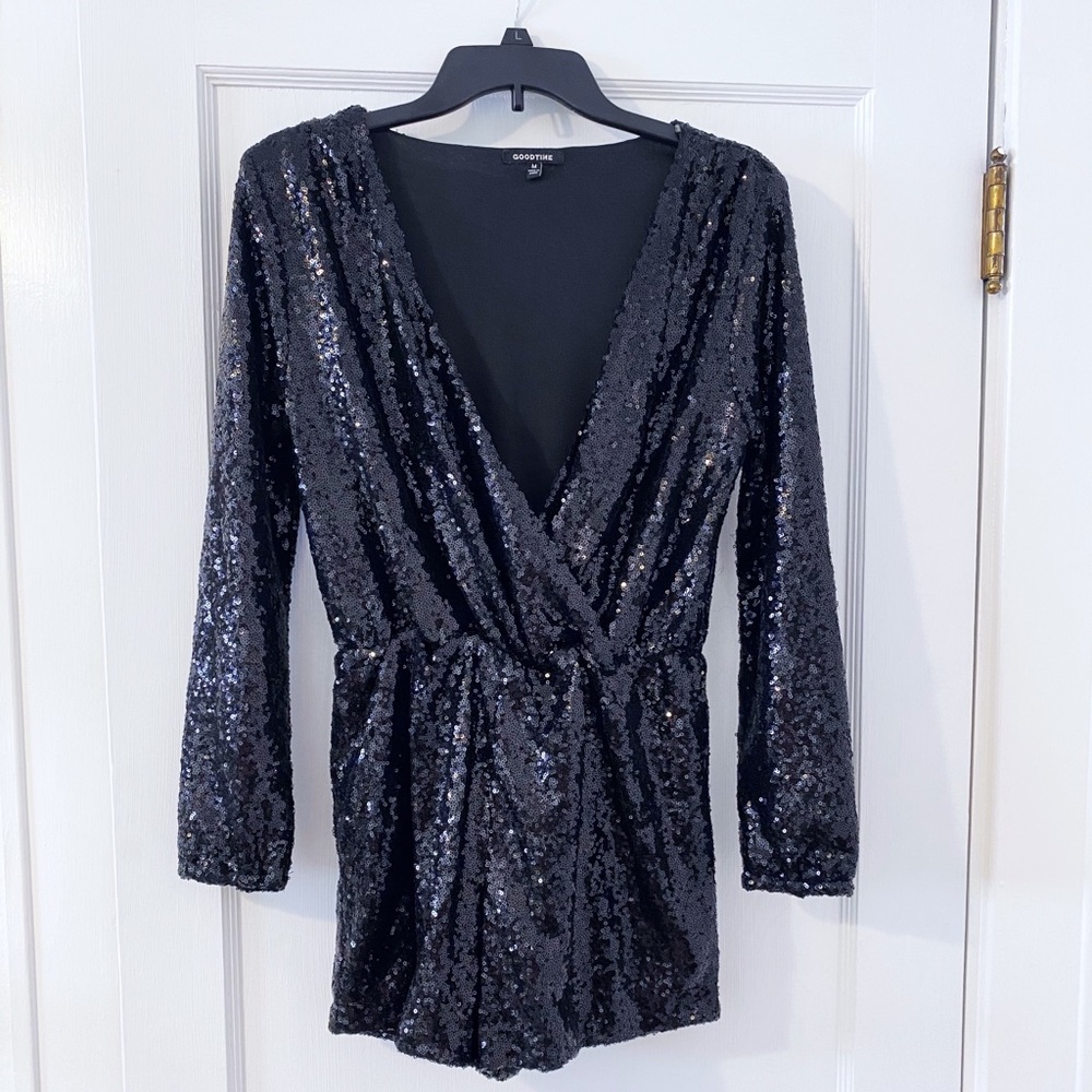Black Sequined Romper